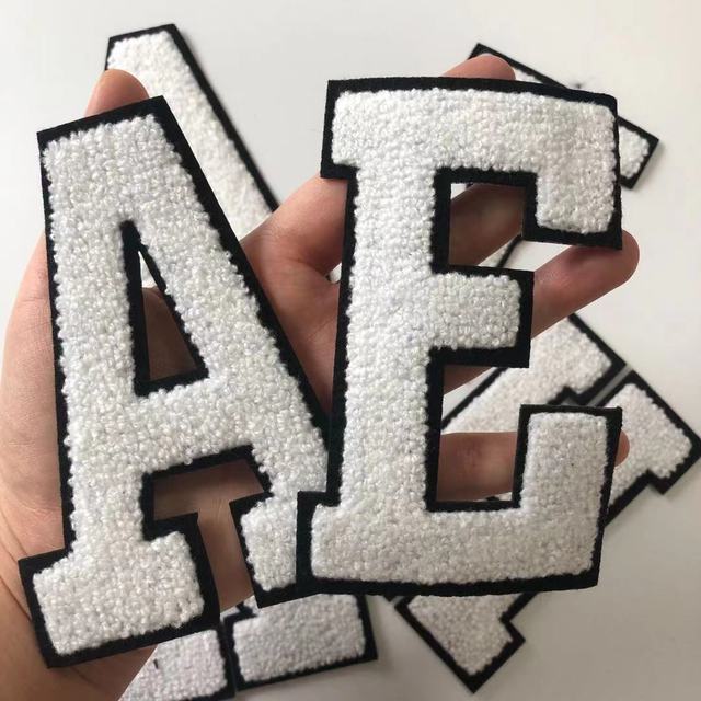Large White Letters Chenille Embroidered Iron On Patch Applique Diy Name  Badge Alphabet Patches For Kid Clothing Bag Accessories - AliExpress
